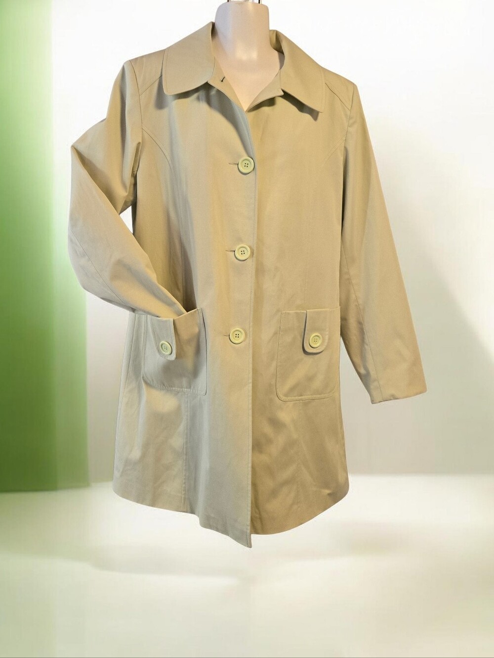 Jessica Light Green Button Front‎ Jacket Size 16
